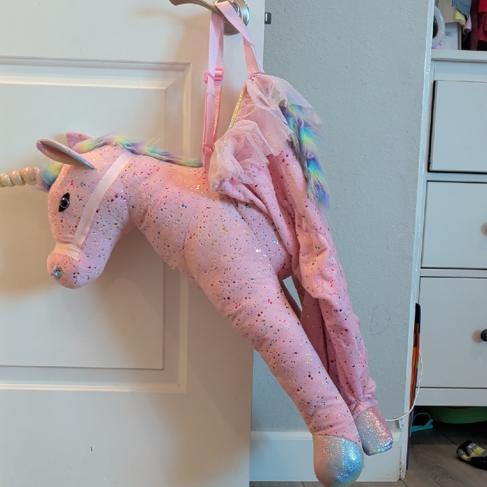 Pink Unicorn Plush Backpack